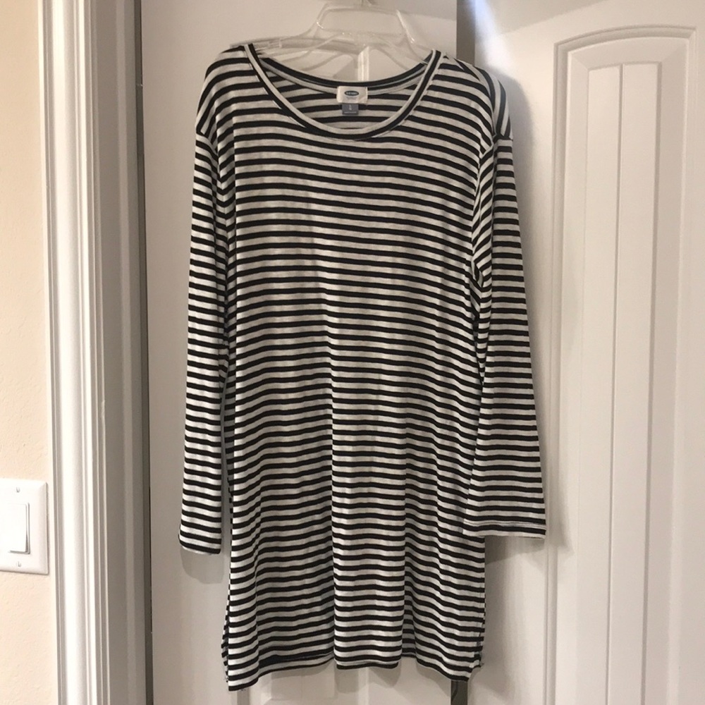 Black and white striped tunic